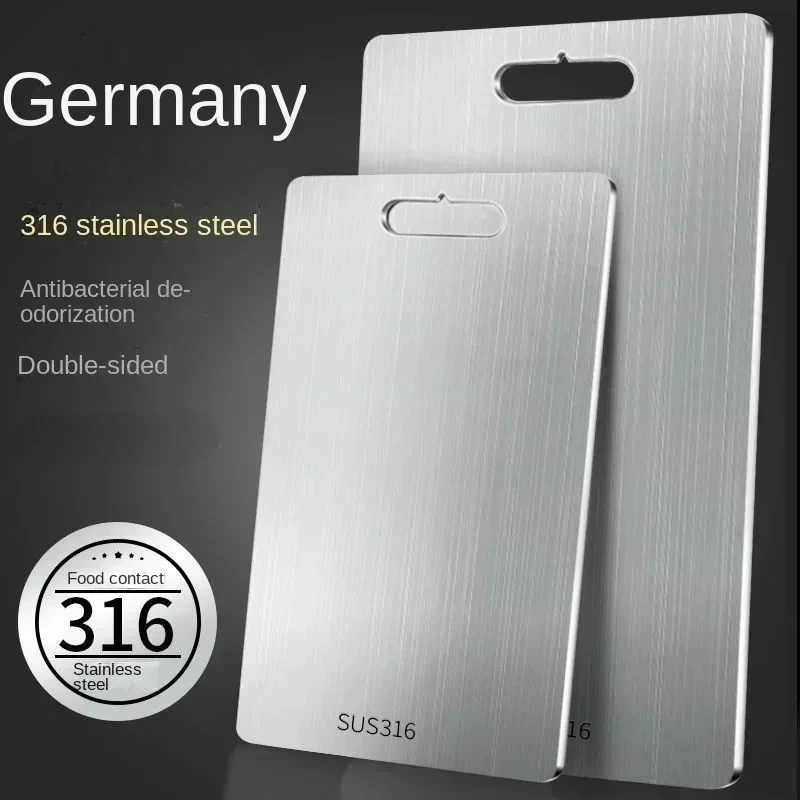 Premium Thickened Stainless Steel Cutting Board, Double-Sided Chopping & Kneading Dough Board for Kitchen