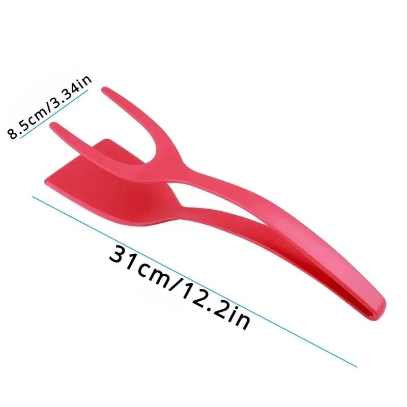 2 in 1 Kitchen Tongs Spatula Tongs Egg Flipper and Steak Turner Cooking Tool