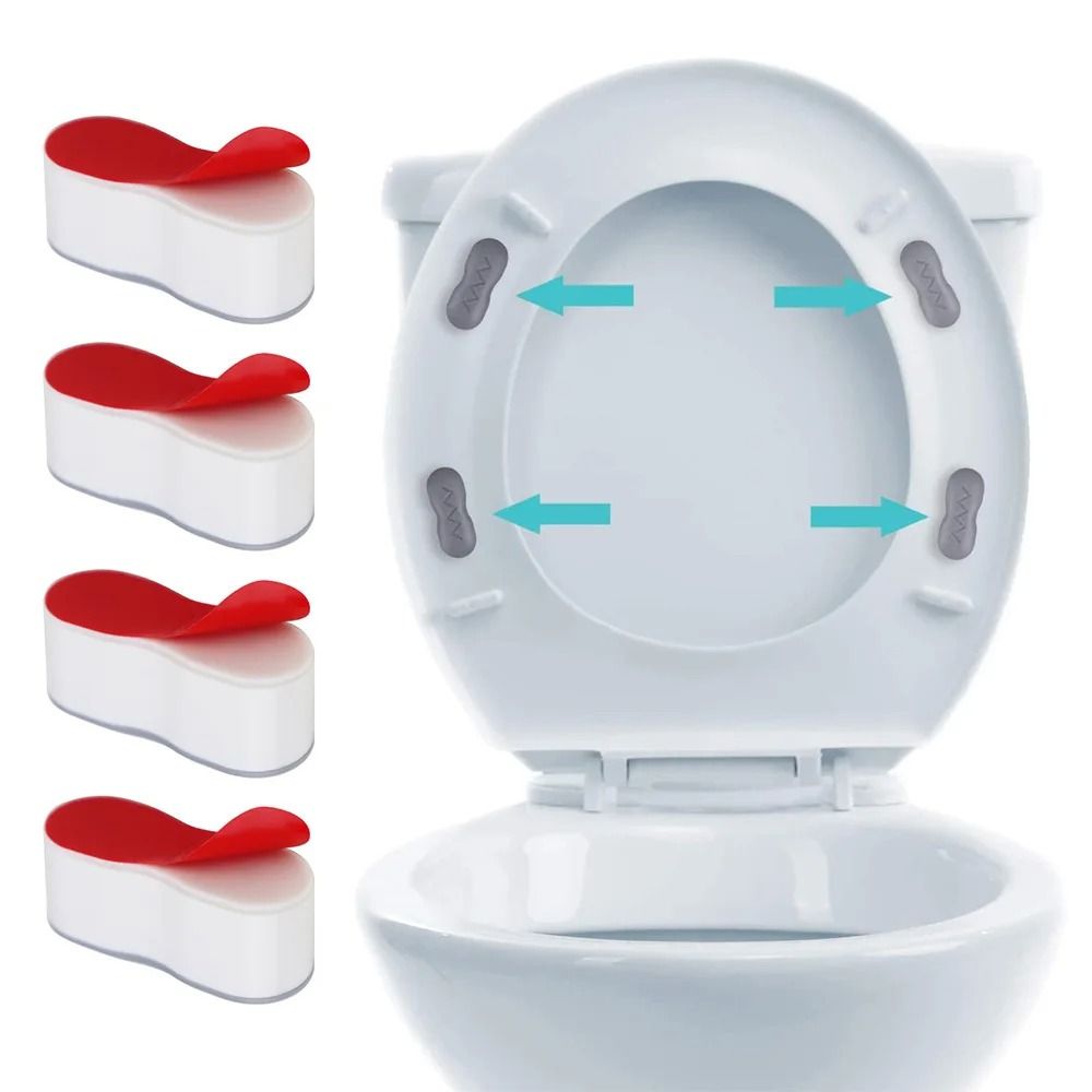 Toilet Seat Bumper Pads with Strong Adhesive 4 Piece Set