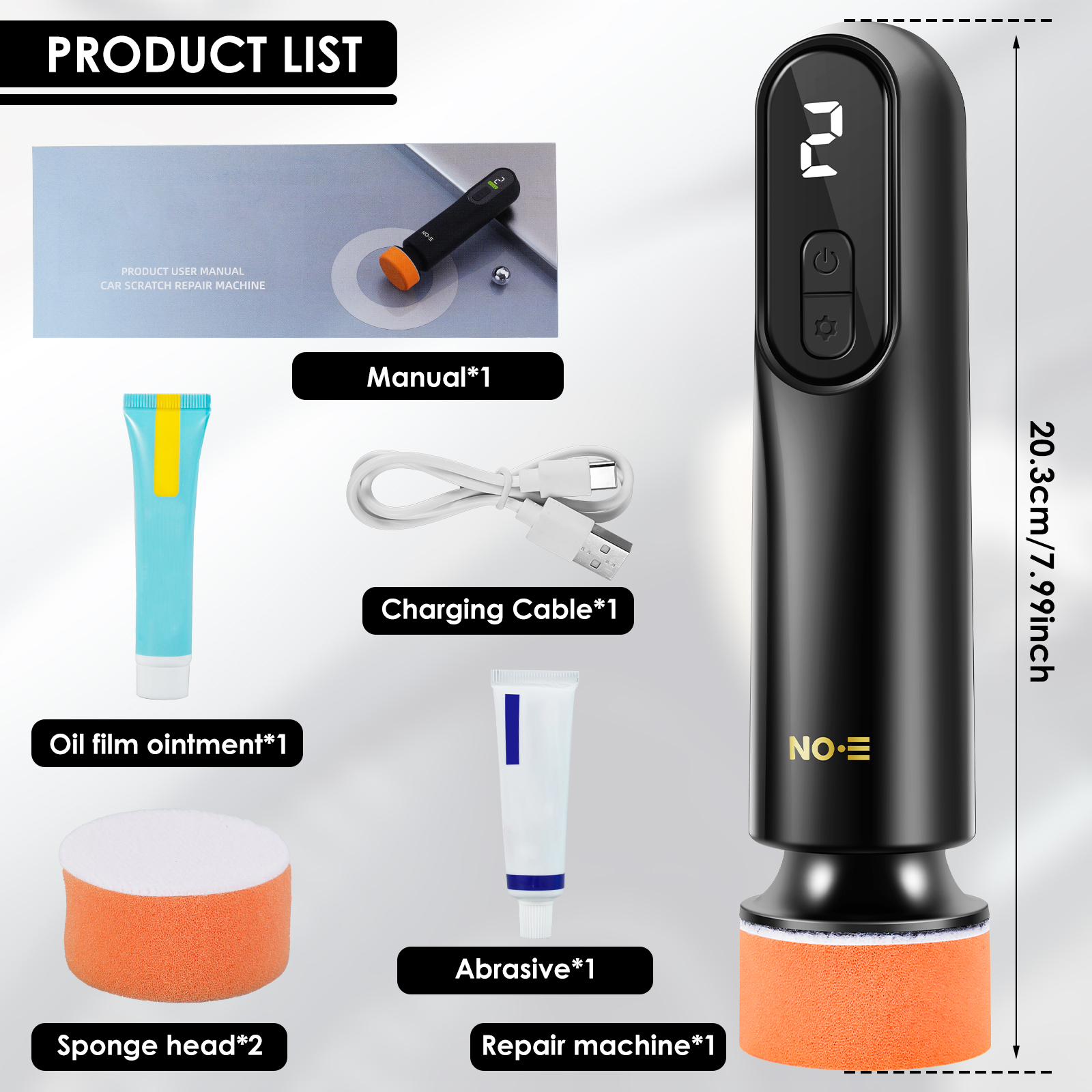 Car Polisher Machine Wireless Electric Polishing Wax Tool, Adjustable Speed LED Display, Auto Polish Waxing Machine