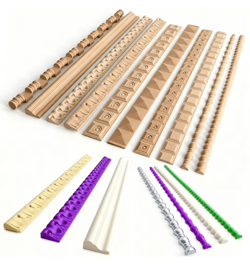 Exquisite Long Wood Carved Applique – Decorative Furniture Trim Onlay