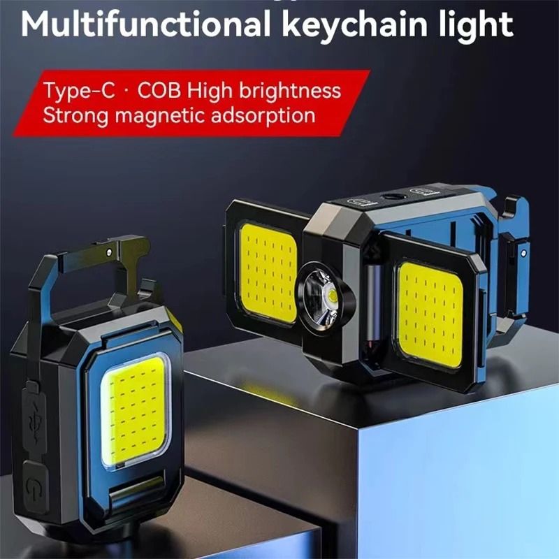 Portable Mini LED Torch and COB Keychain Work Light