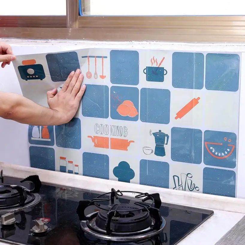 CleanShield Kitchen Wall Protection Film – Waterproof & Oil-Proof Tile Sticker for Backsplash