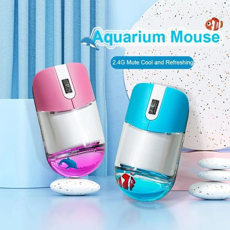 Creative Floating Aquarium Dual-Mode Wireless Mouse
