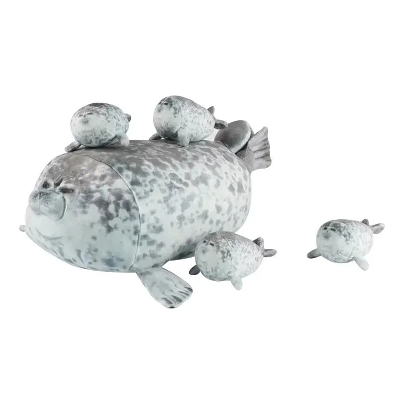 Mother and Son Seal Plush Toy Set with Zipper Design 40 Inch