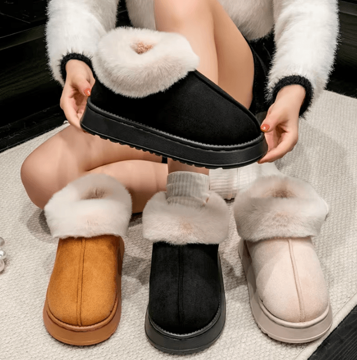 Cozy Faux Fur Winter Boots – Fluffy Plush Snow Boots for Women and Men
