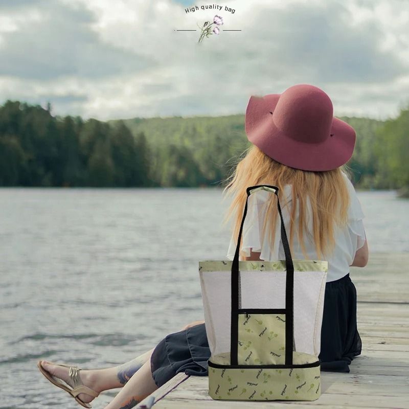 High-Capacity Mesh Picnic and Beach Bag