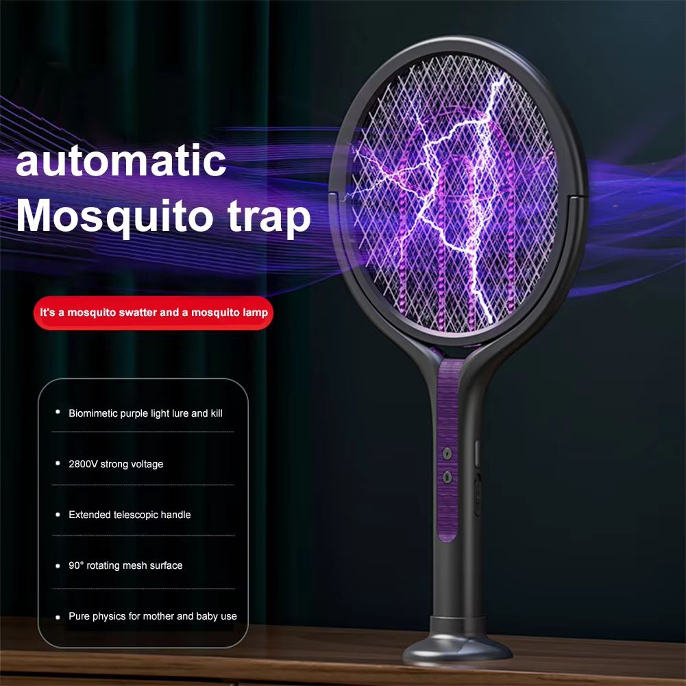 2-in-1 Rechargeable Electric Mosquito Swatter and Bug Zapper Lamp