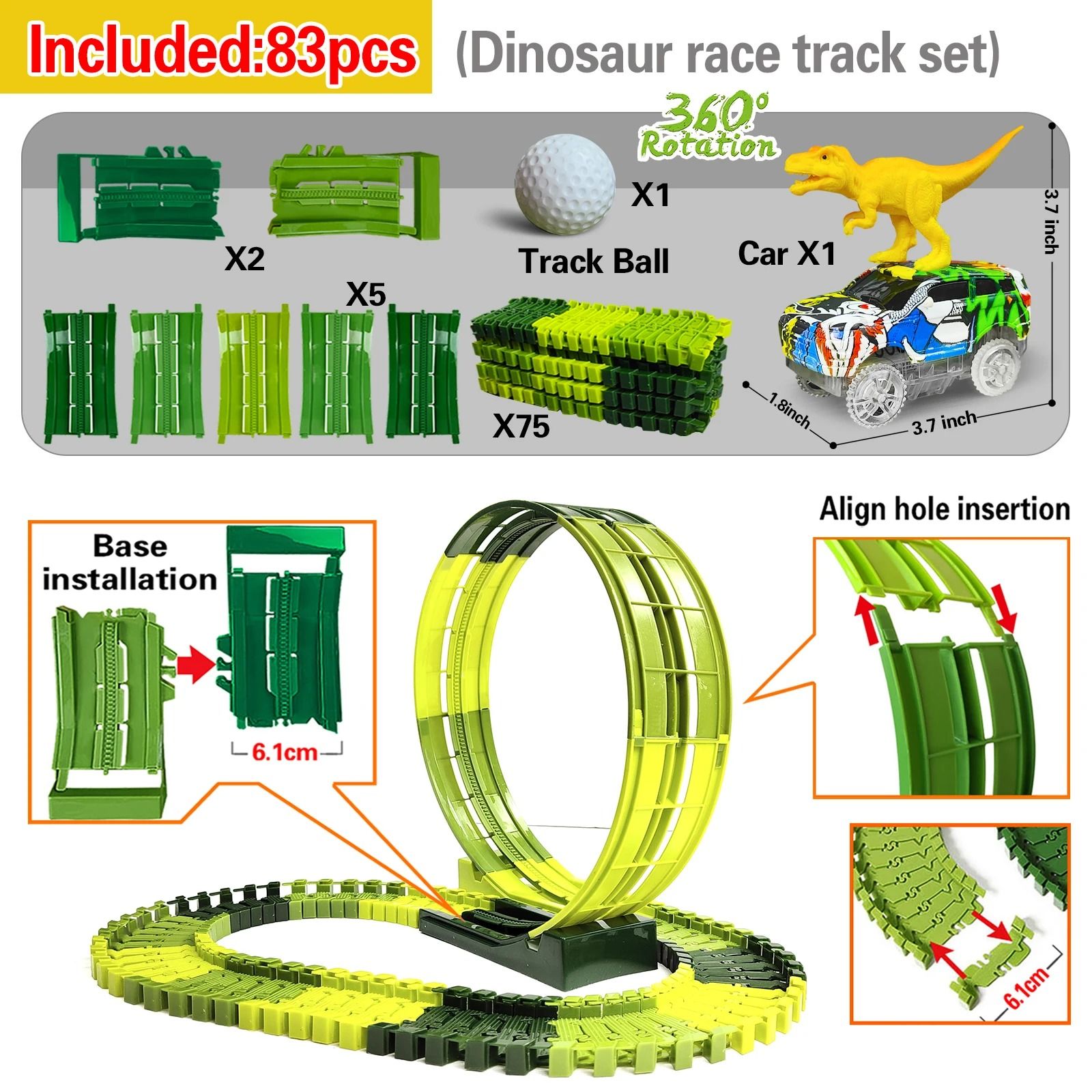 Magic Climbing Electric Dinosaur Railway Toy Set