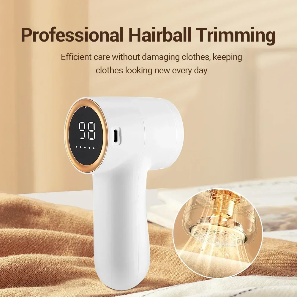 Mini Portable Electric Hair Ball Trimmer – Rechargeable Handheld Clothing Hair Remover with Intelligent Display