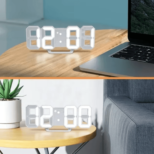 3D LED Digital Wall Clock Alarm Time Date Temperature Display Modern Desk and Wall Clock