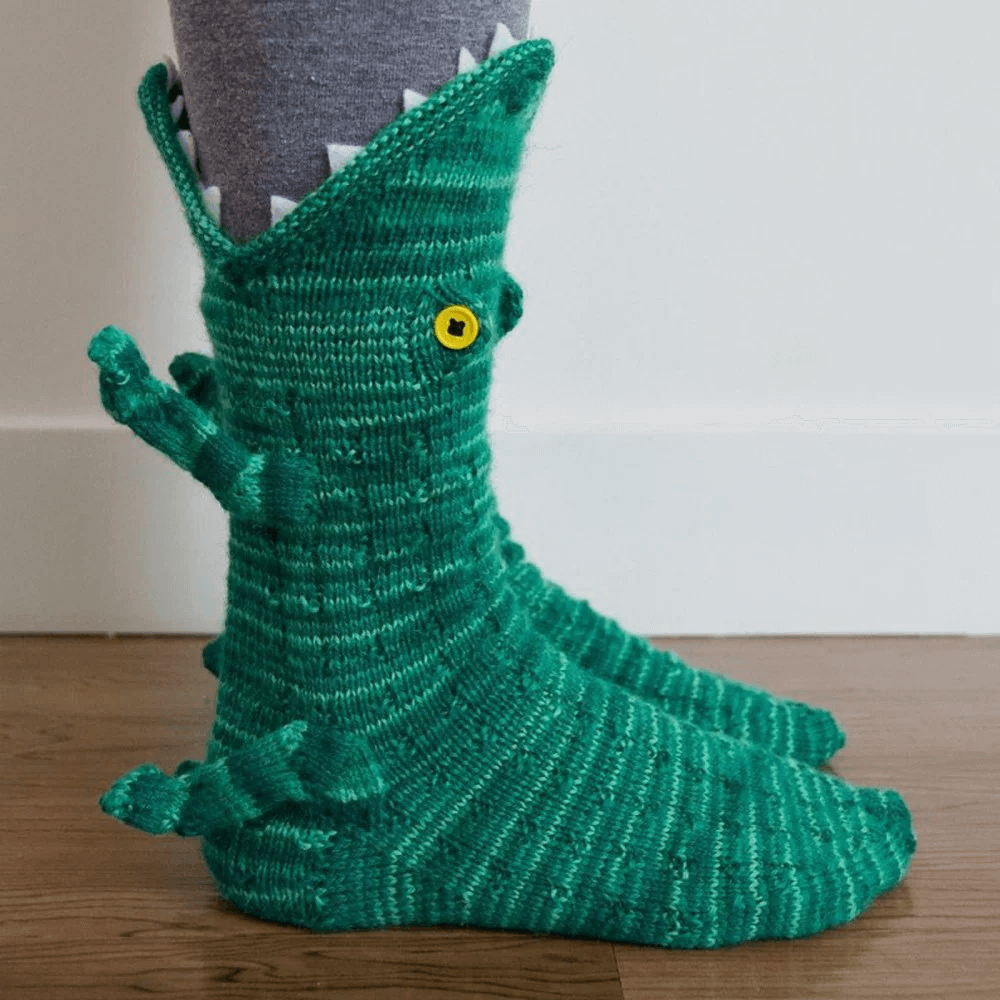 Funny Knit Crocodile Socks For Men & Women