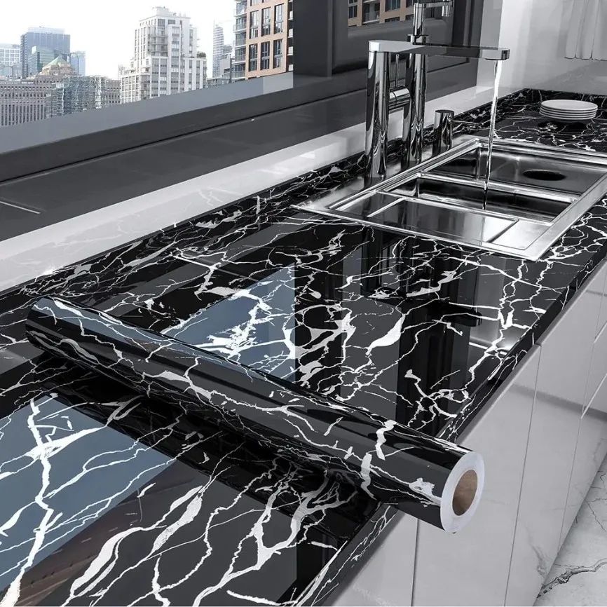Elegant Marble Peel and Stick Wallpaper – Waterproof Self Adhesive Contact Paper for Kitchen & Bathroom