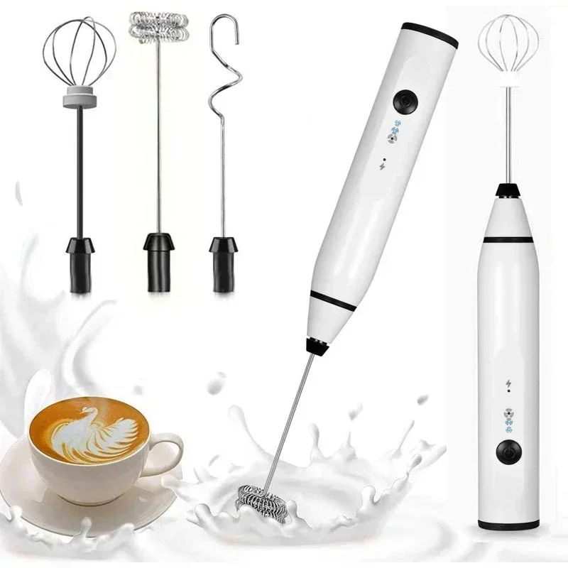 USB Rechargeable Handheld Milk Frother Wand – Electric Coffee & Matcha Foamer Whisk Mixer
