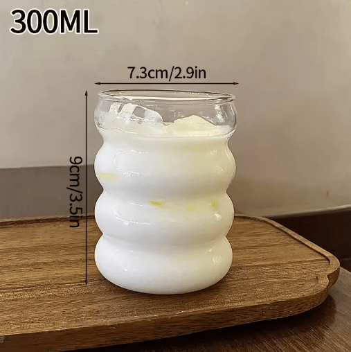 INS Style 3D Rose Glass Cup Heat Resistant Transparent Coffee and Juice Tumbler