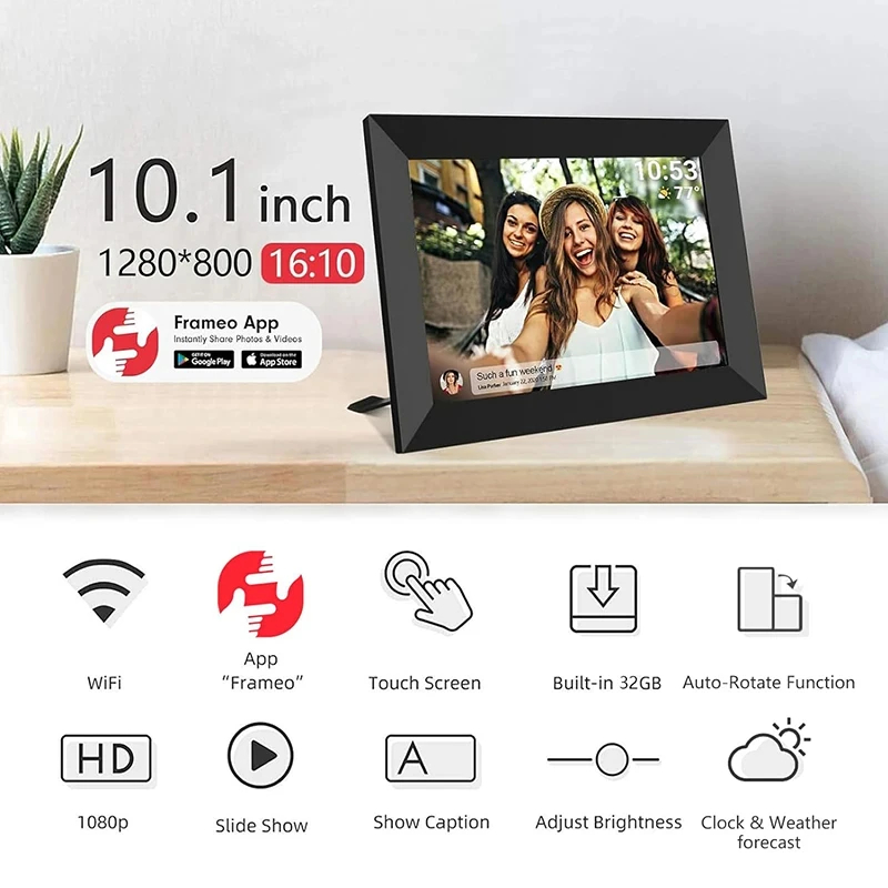 HD Touch Screen Digital Picture Frame, WIFI Frameo Smart Photo Album