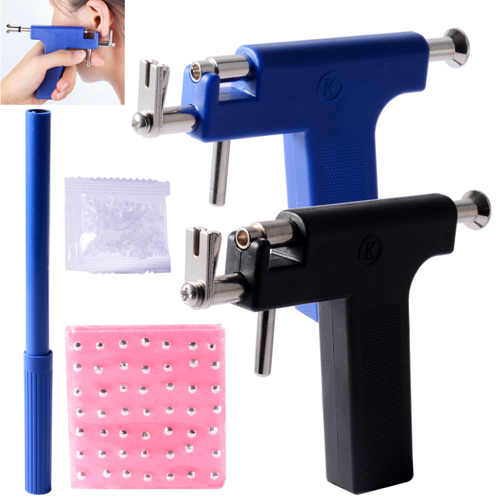 Professional Ear Piercing Gun Tool Set Steel Ear Studs for Body Piercing, Nose Navel Piercing Kit