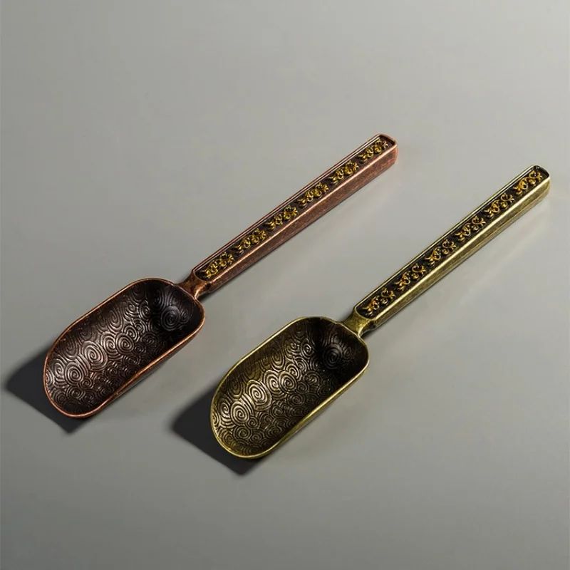 CloudElegance Alloy Tea Spoon – Retro Auspicious Cloud Kung Fu Tea Shovel Tool