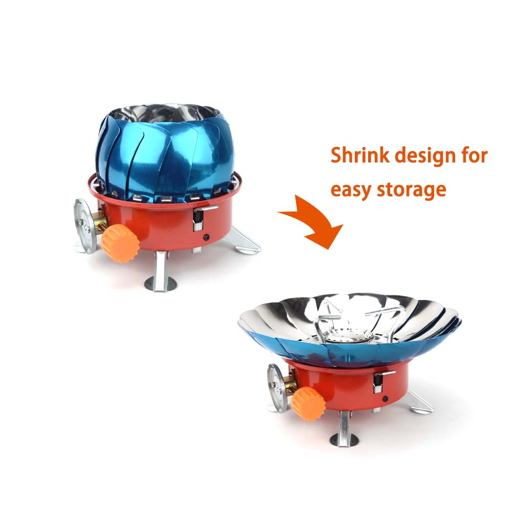 Windproof Portable Camping Stove with Storage Bag Outdoor Gas Burner for Hiking & Picnic