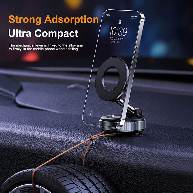 Magnetic Car Bracket, Vacuum Suction Phone Holder, Foldable Multi Angle Navigation Stand