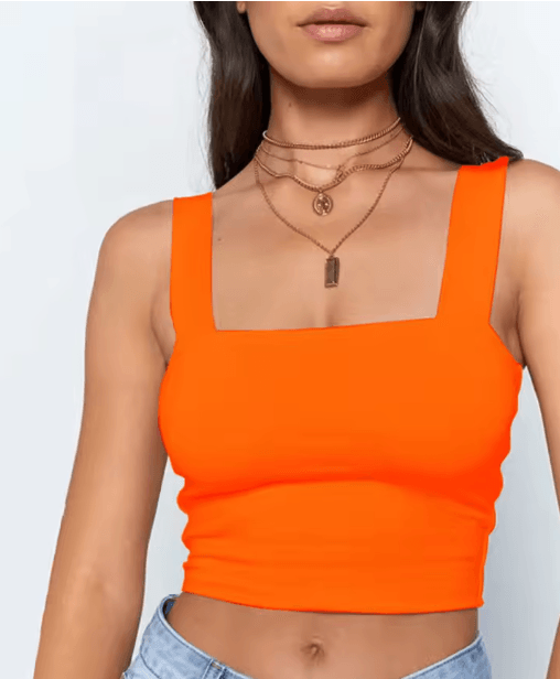 Womens Square Neck Crop Top Backless Off Shoulder Summer Tank