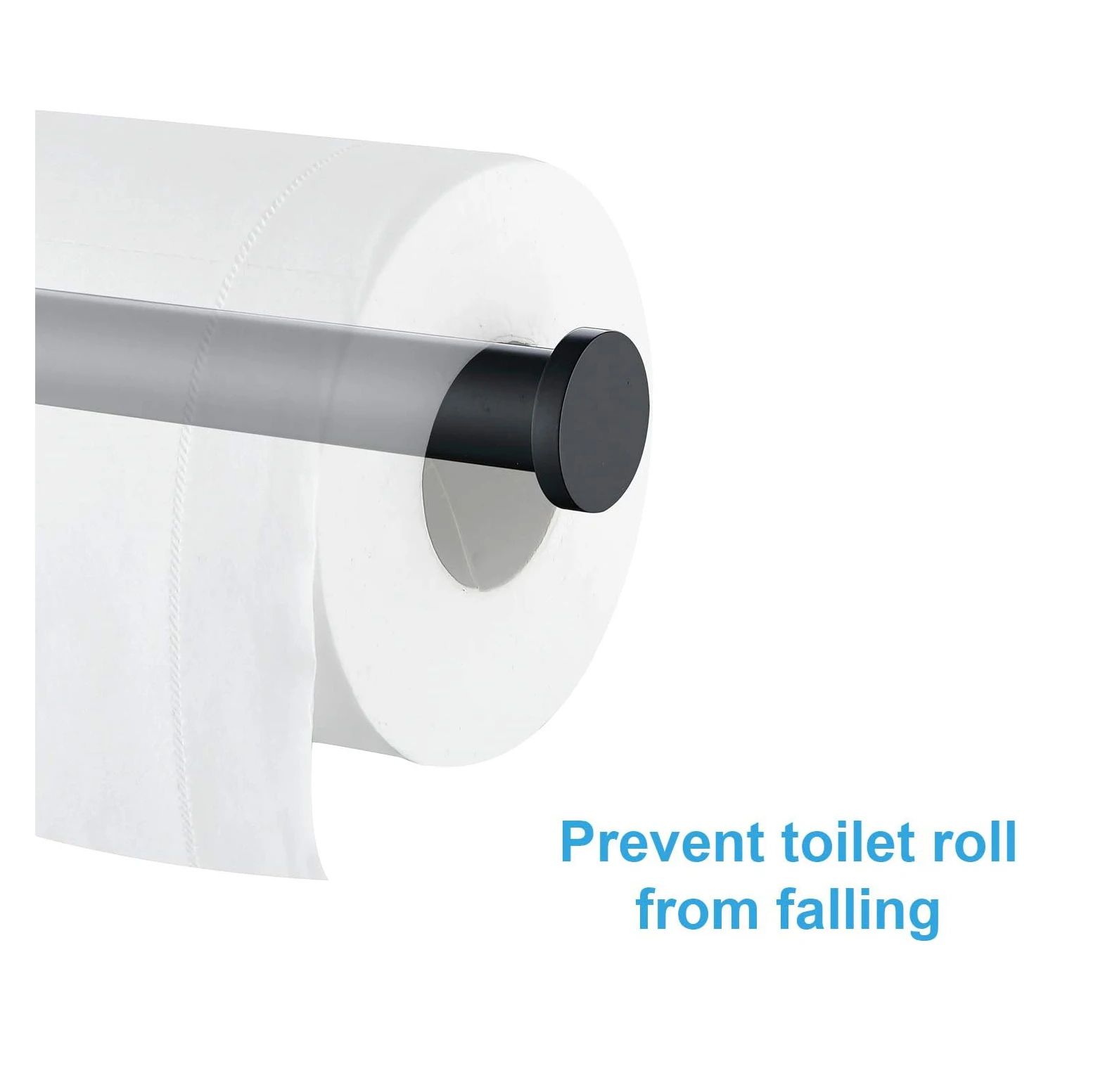 Stainless Steel Toilet Paper Holder Wall Mount, Drill-Mounted Bathroom Tissue Holder in Black or Silver