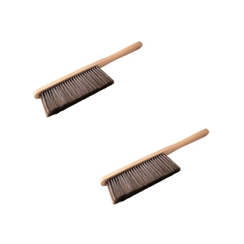 Natural Wood Coffee Cleaning Brush – Anti-Static Barista Grinder & Desktop Dusting Brush with Soft Bristles