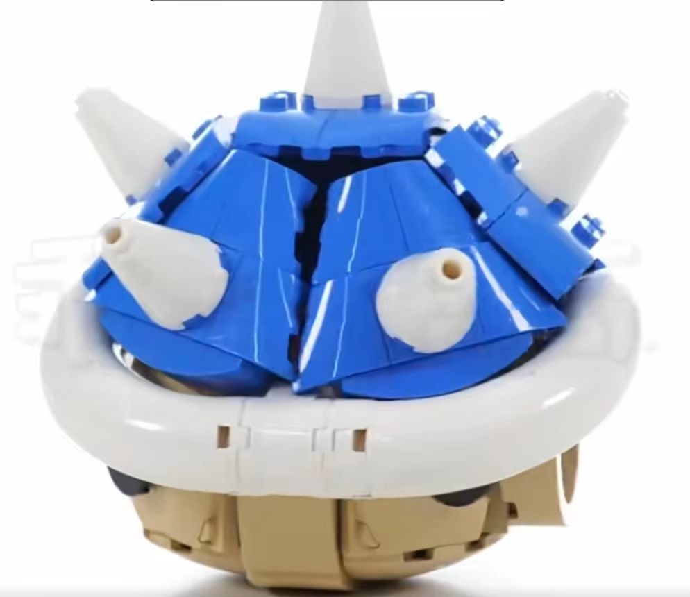 MOC Kart Spiny Shell Turtle DIY Building Block Figure – Creative Anime Toy Set