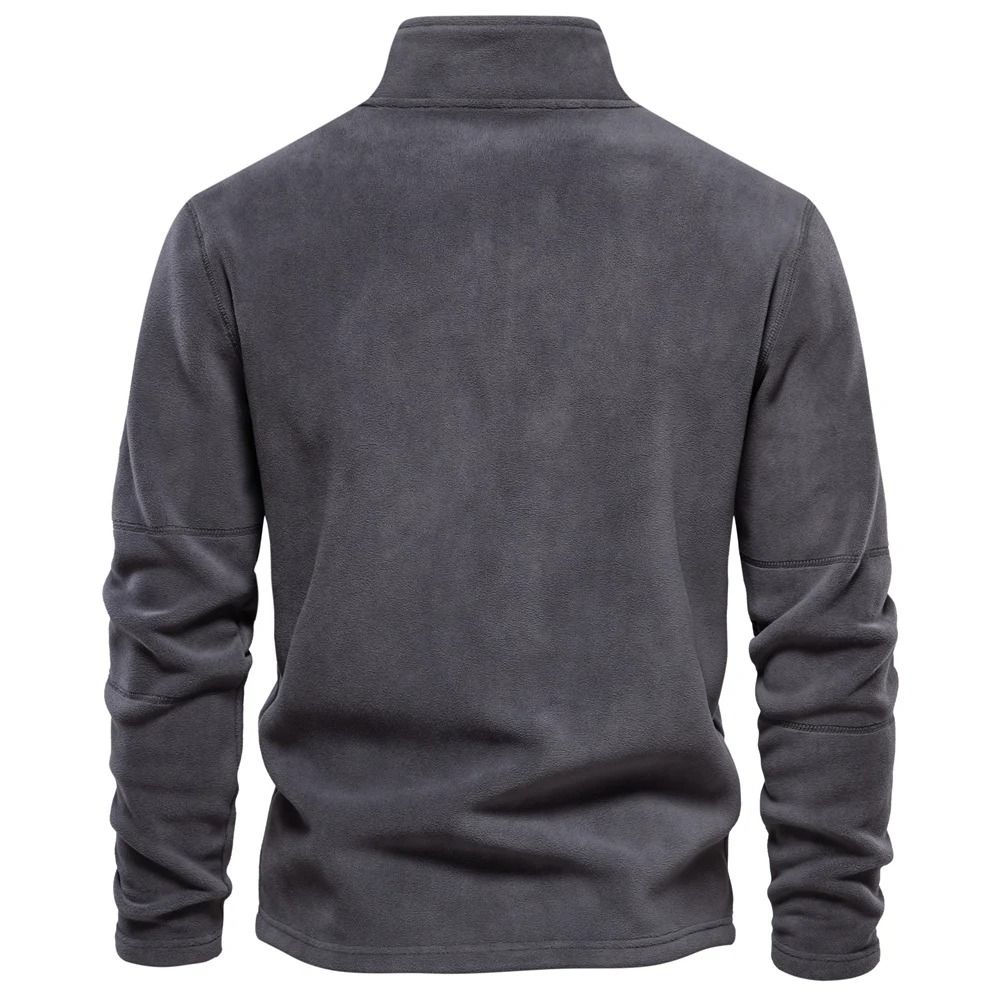 Quality Thickened Warm Fleece Jacket – Mens Zipper Neck Soft Shell Pullover