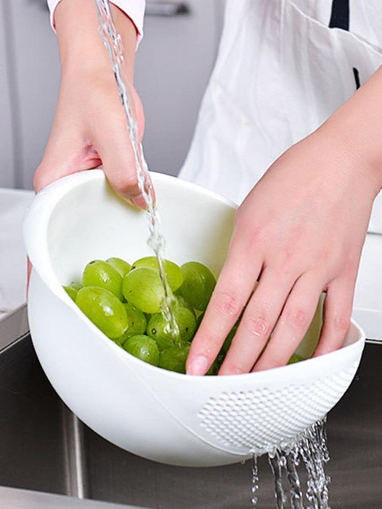 Multi-Function Rice Bowl Drain Basket with Handle Fruit, Vegetable, and Washing Basket for Home Kitchen Organization