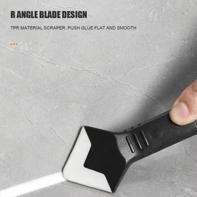 5-in-1 Silicone Scraper and Caulking Tool Set with Grout and Mould Removal