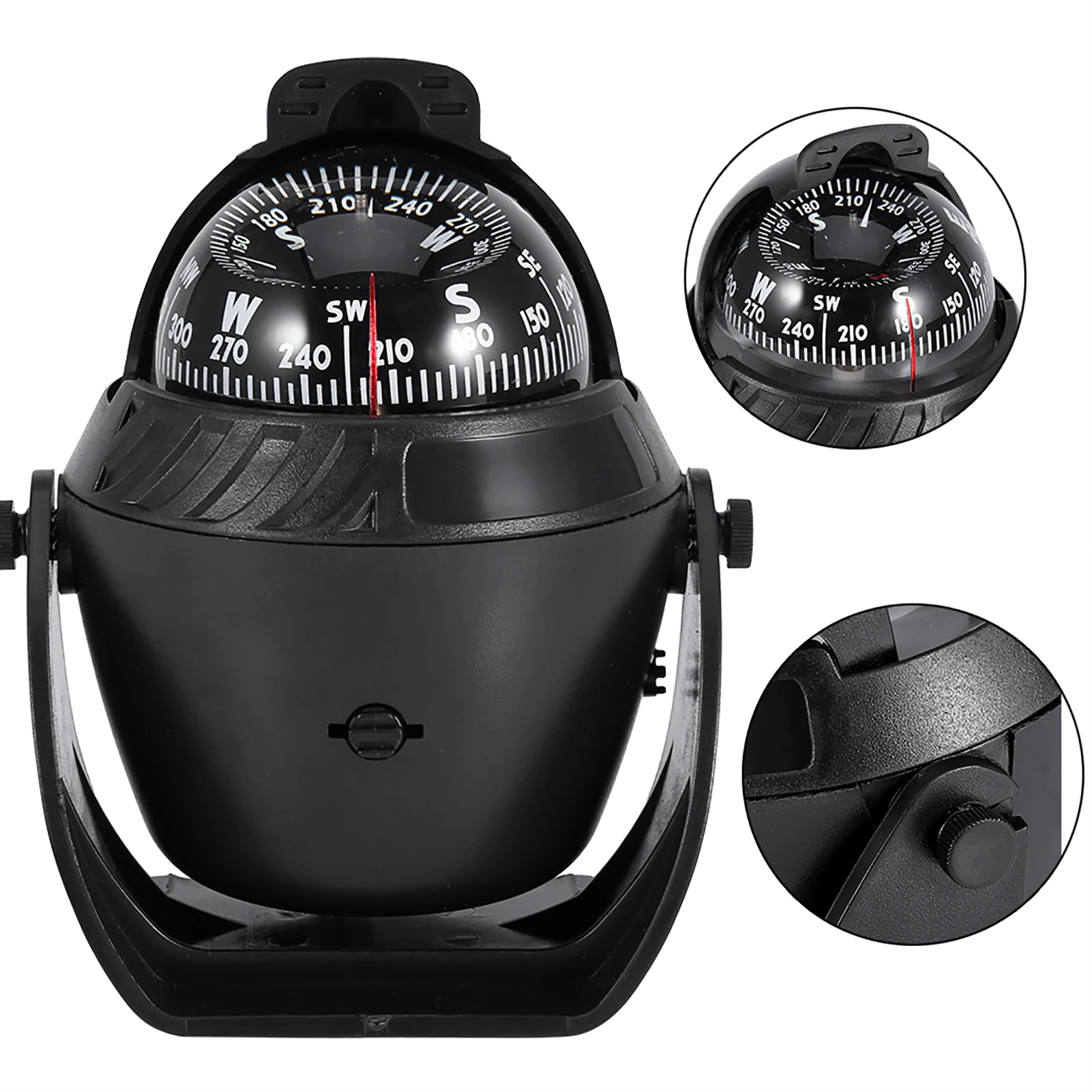 High-Visibility Waterproof Marine Compass with LED Night Light for Boats and Vehicles
