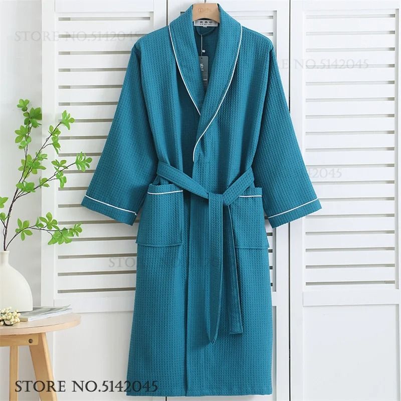 100% Cotton Couple Waffle Robe – Professional Kimono Bathrobe & Casual Summer Loungewear