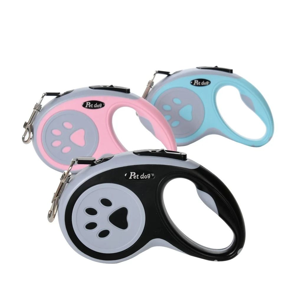 Automatic Retractable Dog Leash with Paw Print Design for Easy Walking