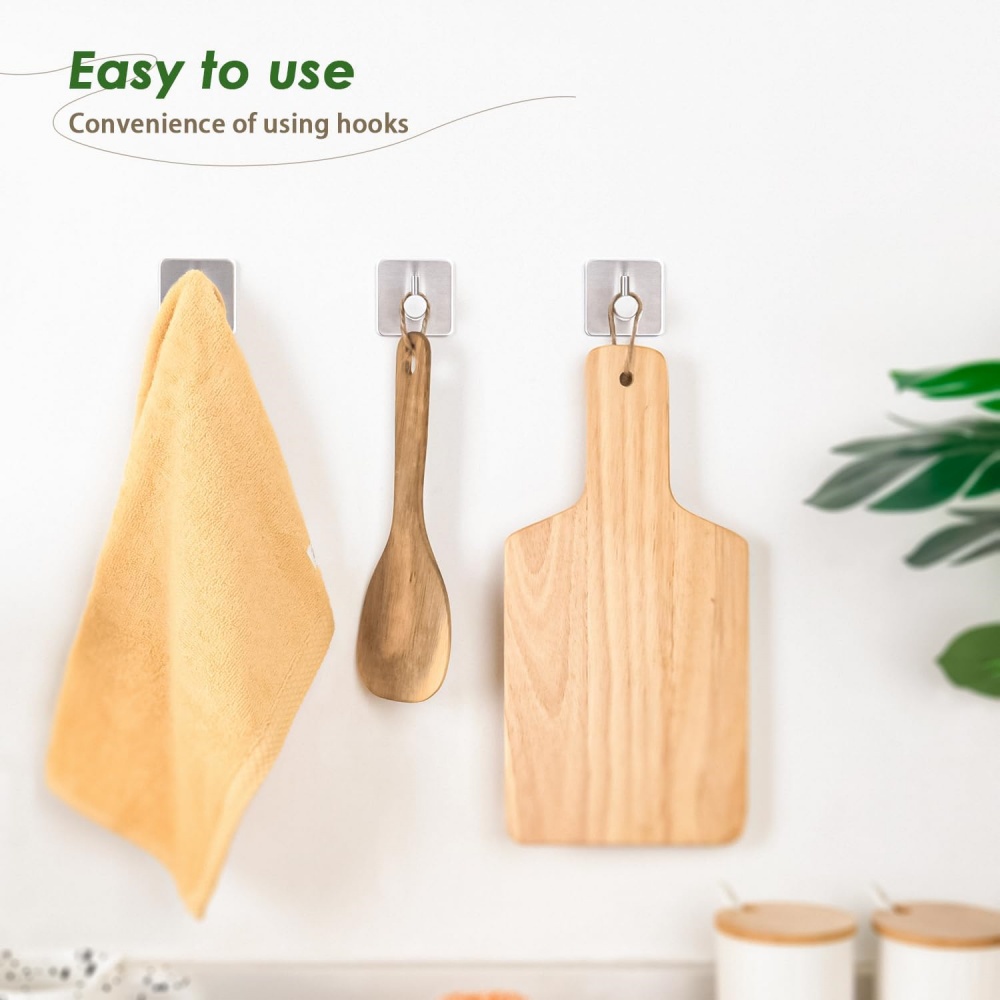Heavy Duty Self Adhesive Towel Rack Waterproof Wall Hook No Drilling Required