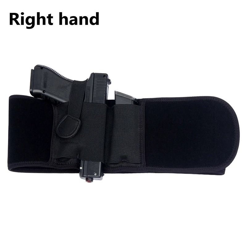 Tactical Pistol Holster Right Hand Elastic Belt Band Concealed Carry Waistband Holster