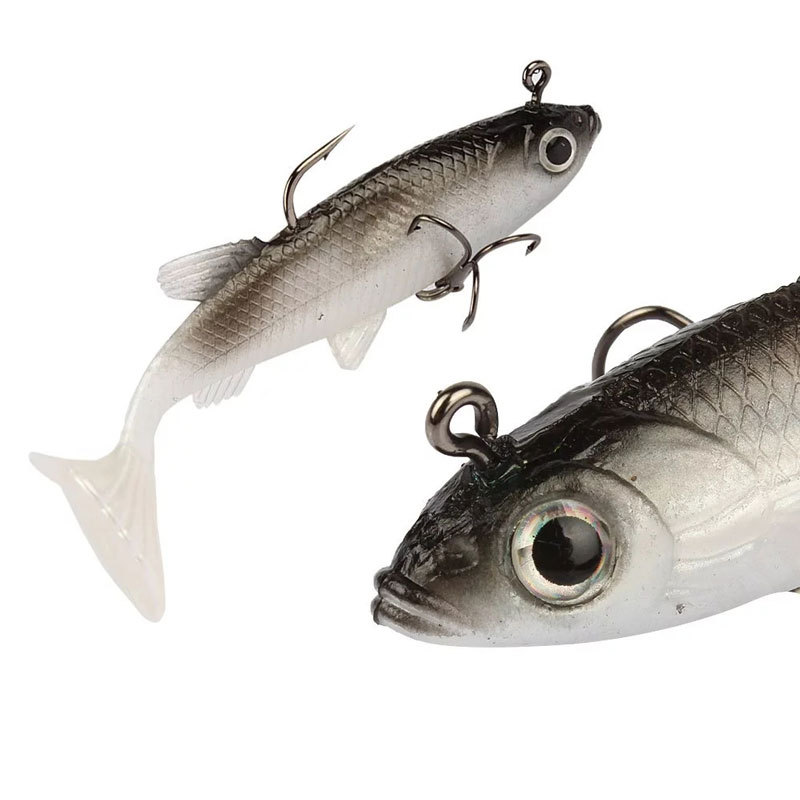 Soft Fishing Lures Kit Artificial Bait with Hooks