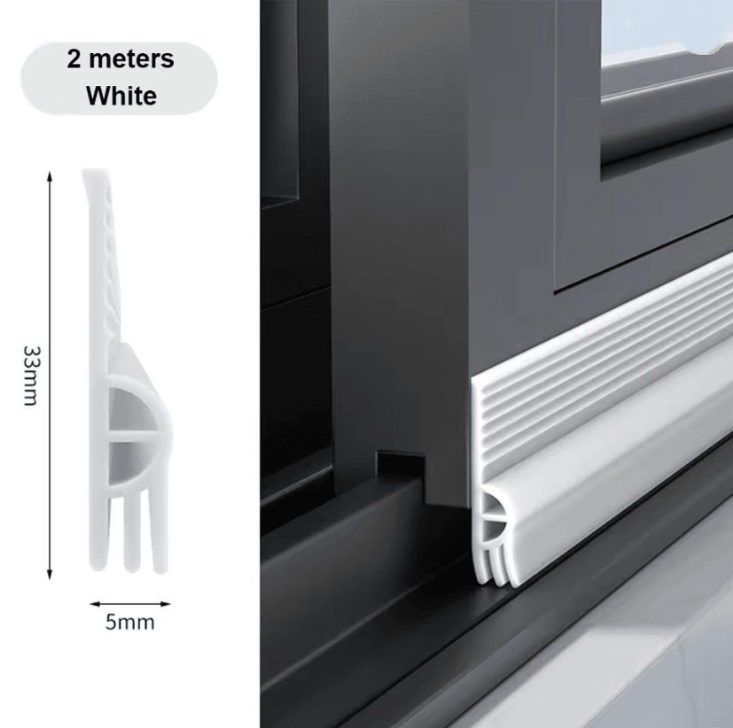 TPE Sliding Window Seal Strip Self Adhesive Triple Sound Insulation Windproof Weatherstrip Tape