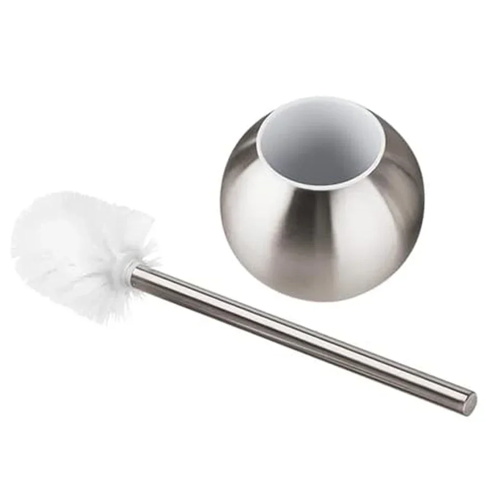 Ergonomic Stainless Steel Toilet Brush and Holder Set for Bathroom