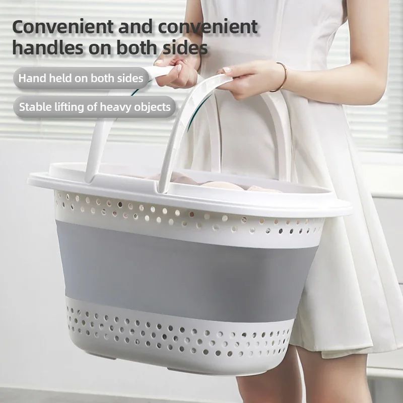Collapsible Folding Laundry Basket – Large Capacity Pop-Up Plastic Clothes Hamper with Space-Saving Design