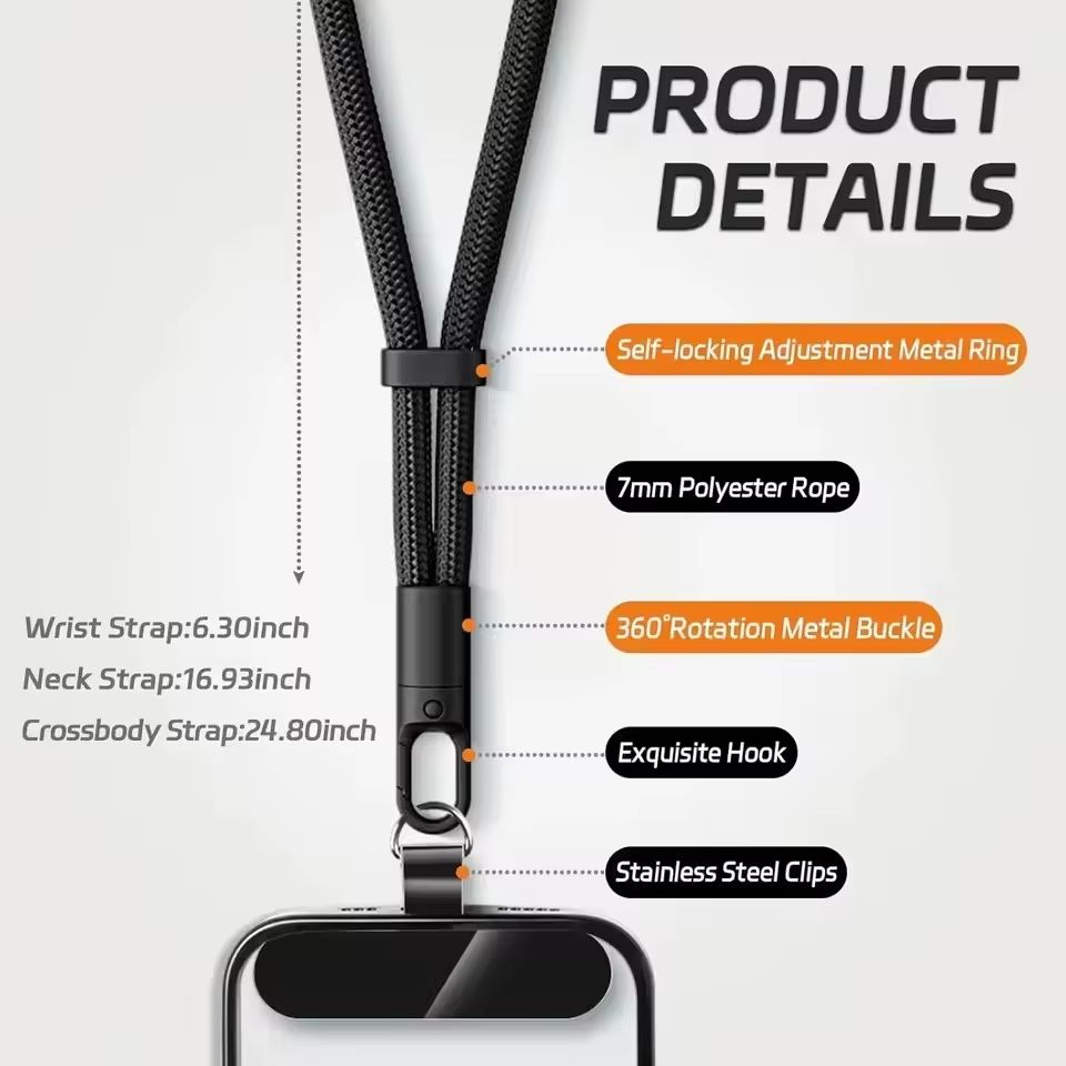Universal Adjustable Phone Lanyard Crossbody Strap for All Phones