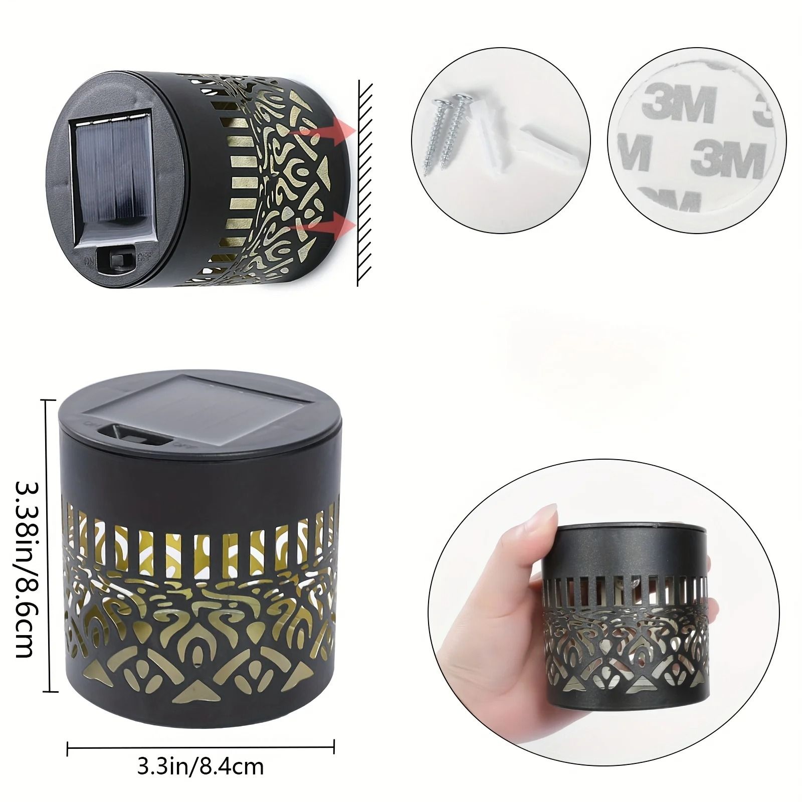 Solar Fence Light with Cut Out Design