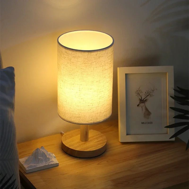 Chinese Style Dimmable LED Table Lamp USB Fabric Shade Bedside Mood Light