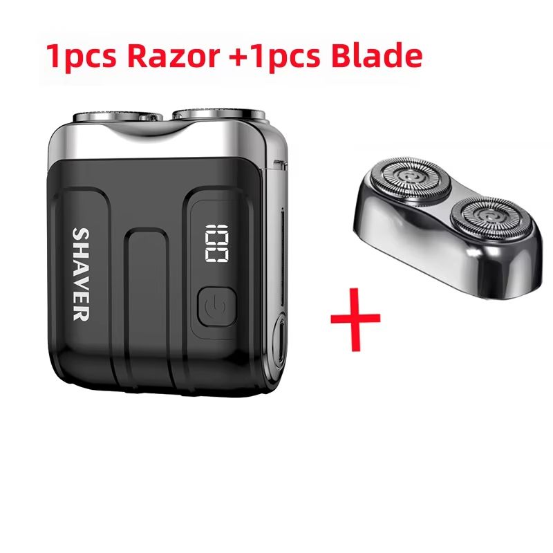 Mini Electric Smart Shaver with Digital Display – Dual Blade Rechargeable Beard Trimmer