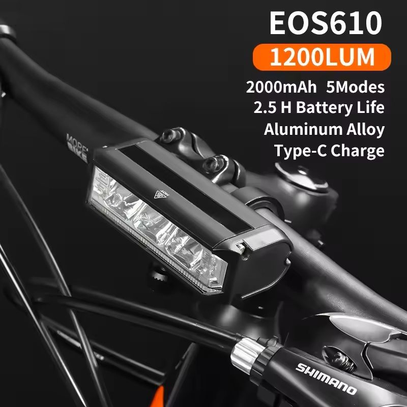 USB Rechargeable Bike Light 8000mAh High Lumen Waterproof Headlight