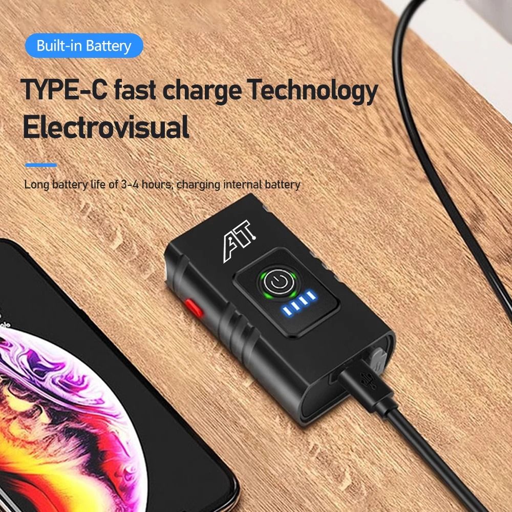 USB Rechargeable Bike Front LED Headlight with Adjustable Brightness