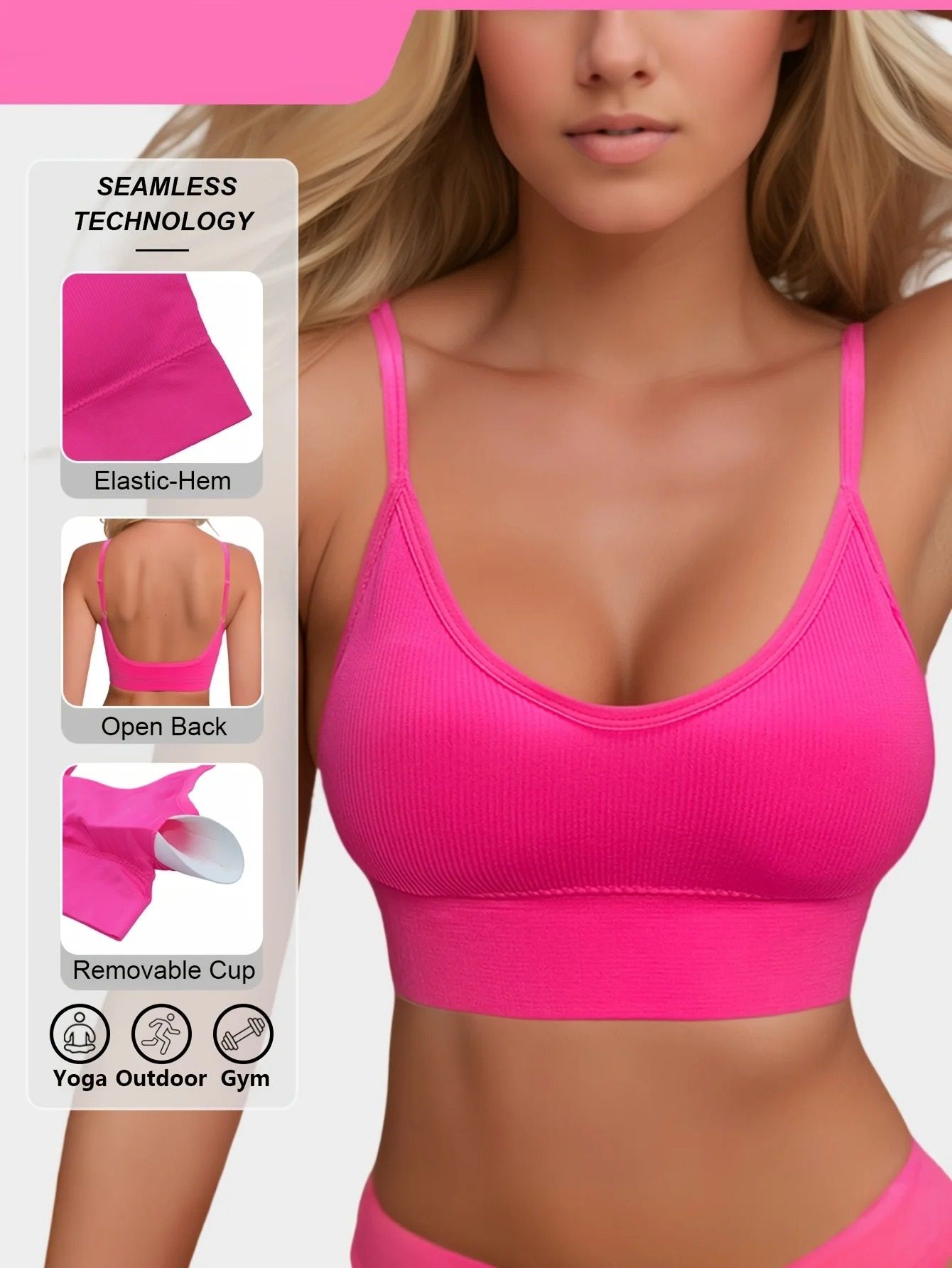Ribbed Yoga Halter Sports Bra