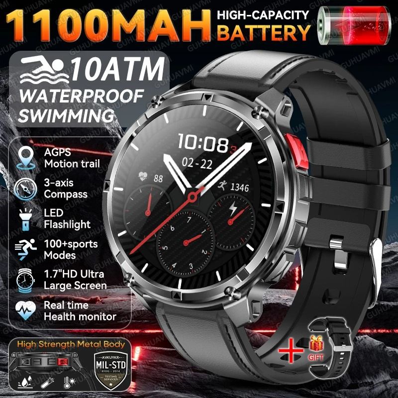 T-Rex 3 Pro Military Smart Watch with Dual-Band GPS 10ATM Waterproof and Long Battery