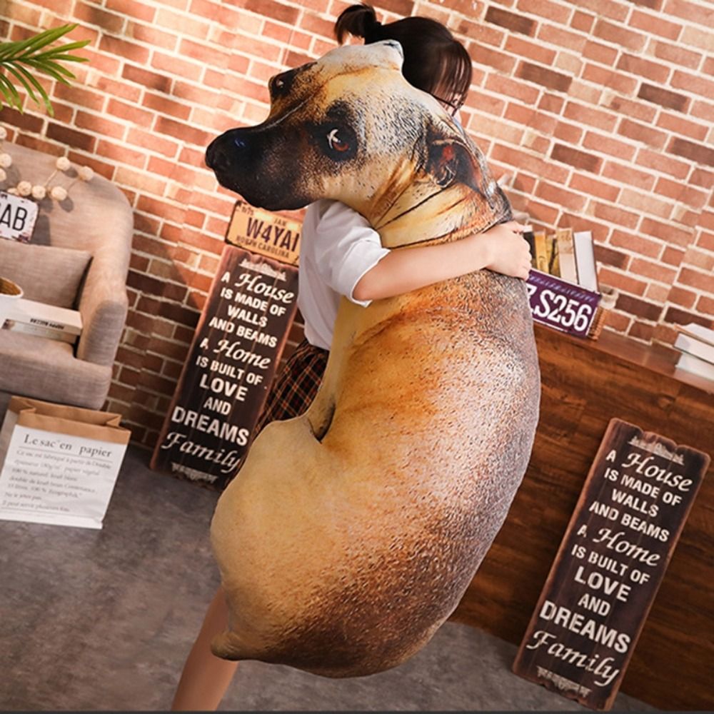 Funny Dog Head Cosplay Throw Pillow 3D Lifelike Cushion for Children