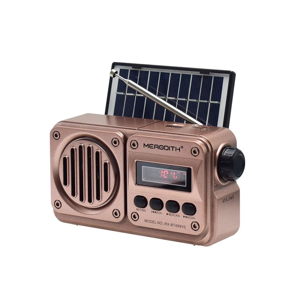 MD 499 Wireless Bluetooth Speaker MP3 FM Radio Solar Charging Emergency Power